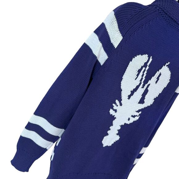 J. Crew Lobster Knit Long Sleeve Full Zip Cardigan Sweater Jacket - Picture 11 of 12